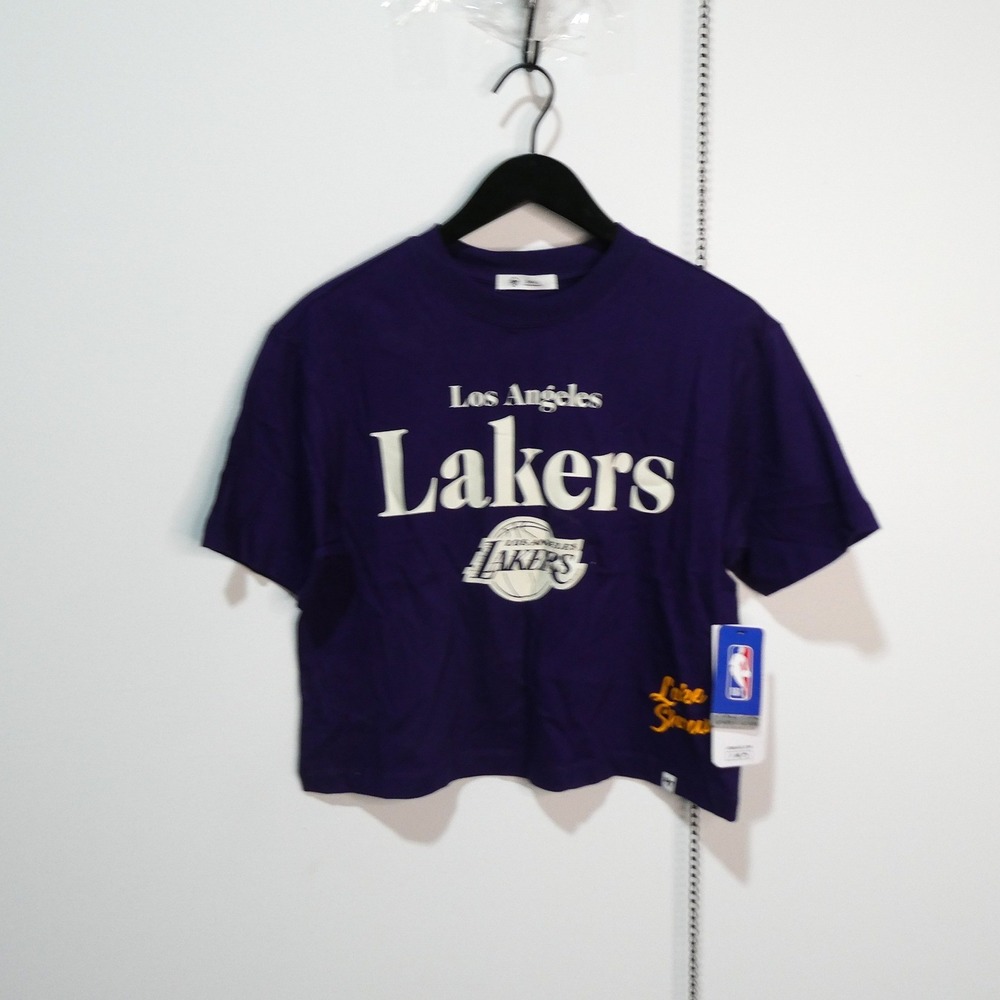 Lakers Shirt Womens Small '47 Brand Purple NBA Lake Show Cropped Cotton New